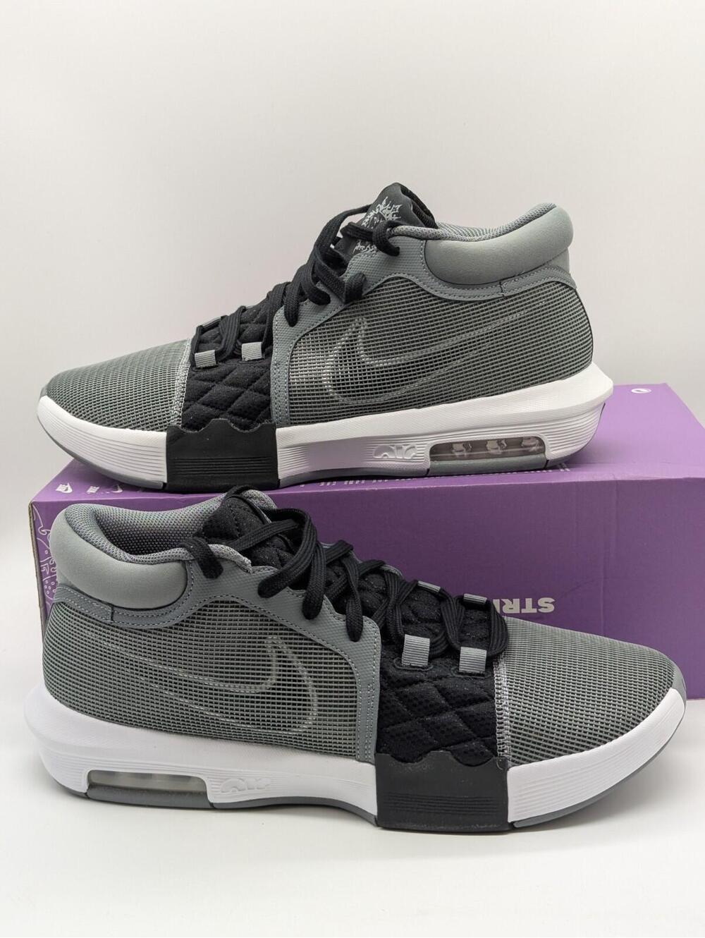 Mens Size 13 Nike LeBron Witness 8 FB2239-004 Grey White Black Basketball Shoes